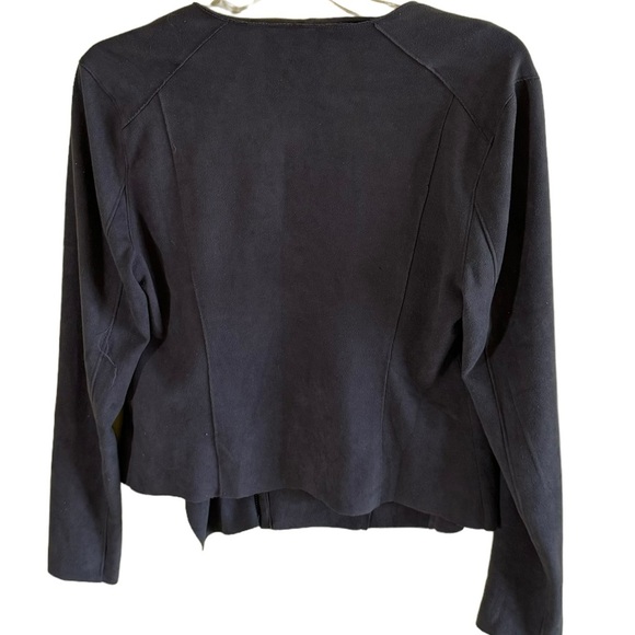 BlankNYC Asymmetrical Zip Drape Front Faux Suede Jacket Small - Picture 6 of 10